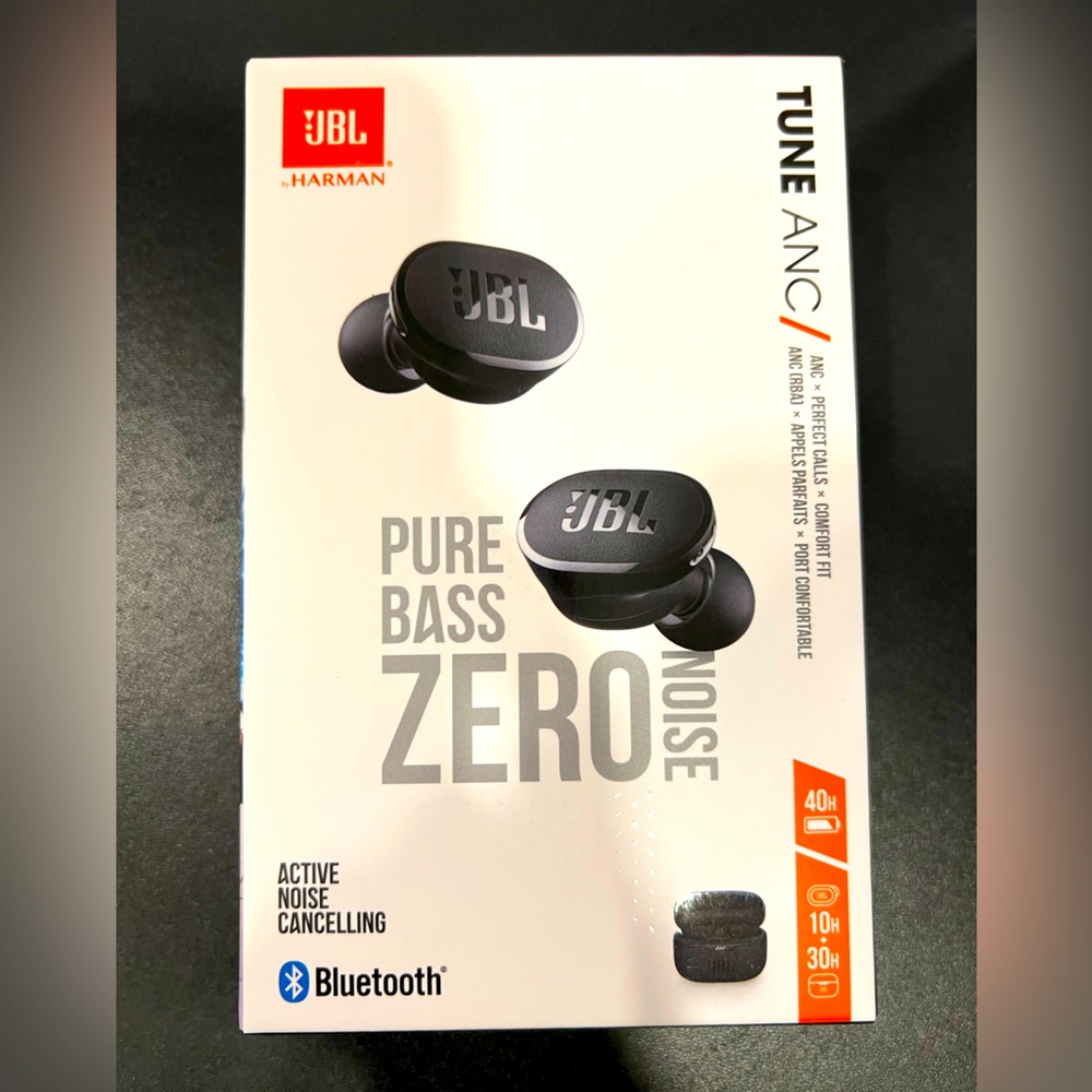 NWT JBL Pure Base Zero Noise Wireless Ear Buds, Tune ANC - Picture 1 of 7